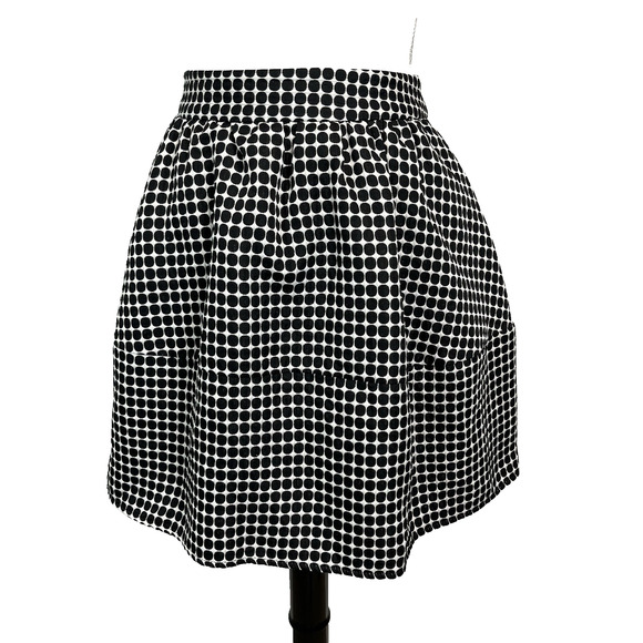 Express Skirt size 4 Black White Polka Dots Above Knee Pleated College Disney - Picture 1 of 7